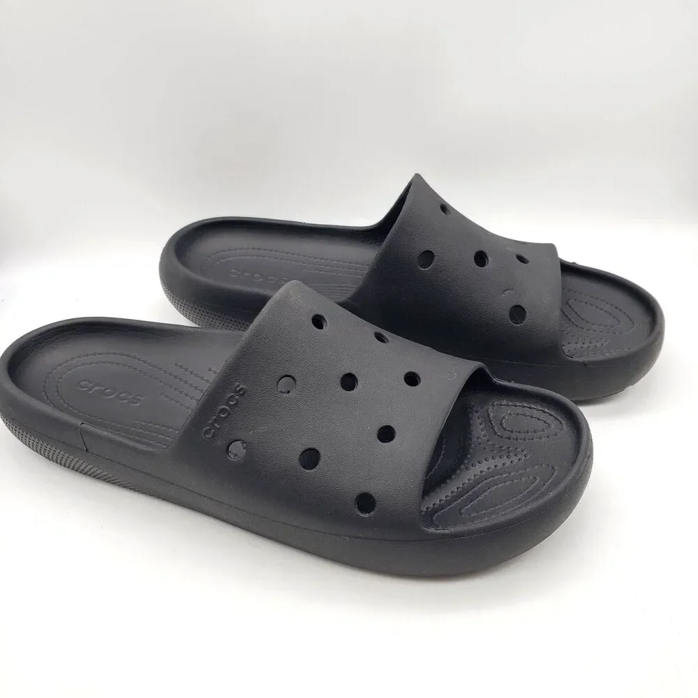 Crocs Saturday Slide V2 Men's Size 15 Black Sandals Slippers Rubber Water Shoes